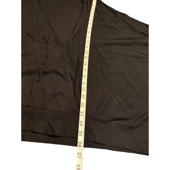 MarlaWynne Black V-Neck Dolman Sleeve Oversized Knit Sweater ML Cotton Viscose - Picture 4 of 6
